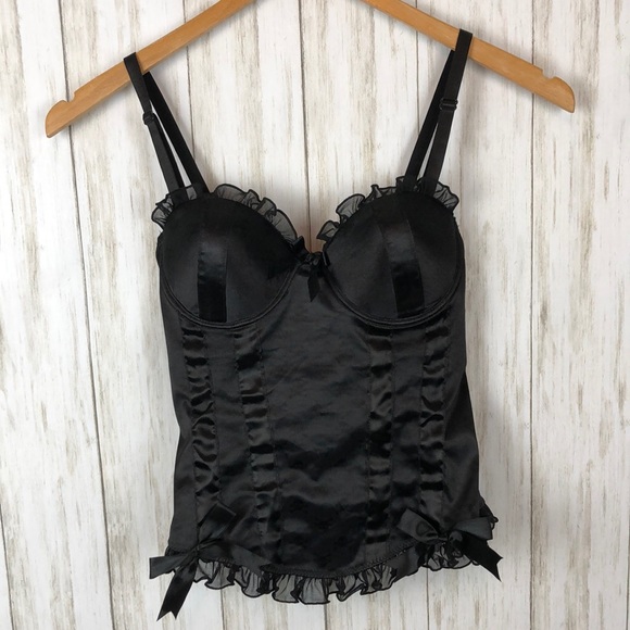 Morbid Threads Tops - Morbid Threads Goth Skull Lace Silky Bustier Corset Top 34A